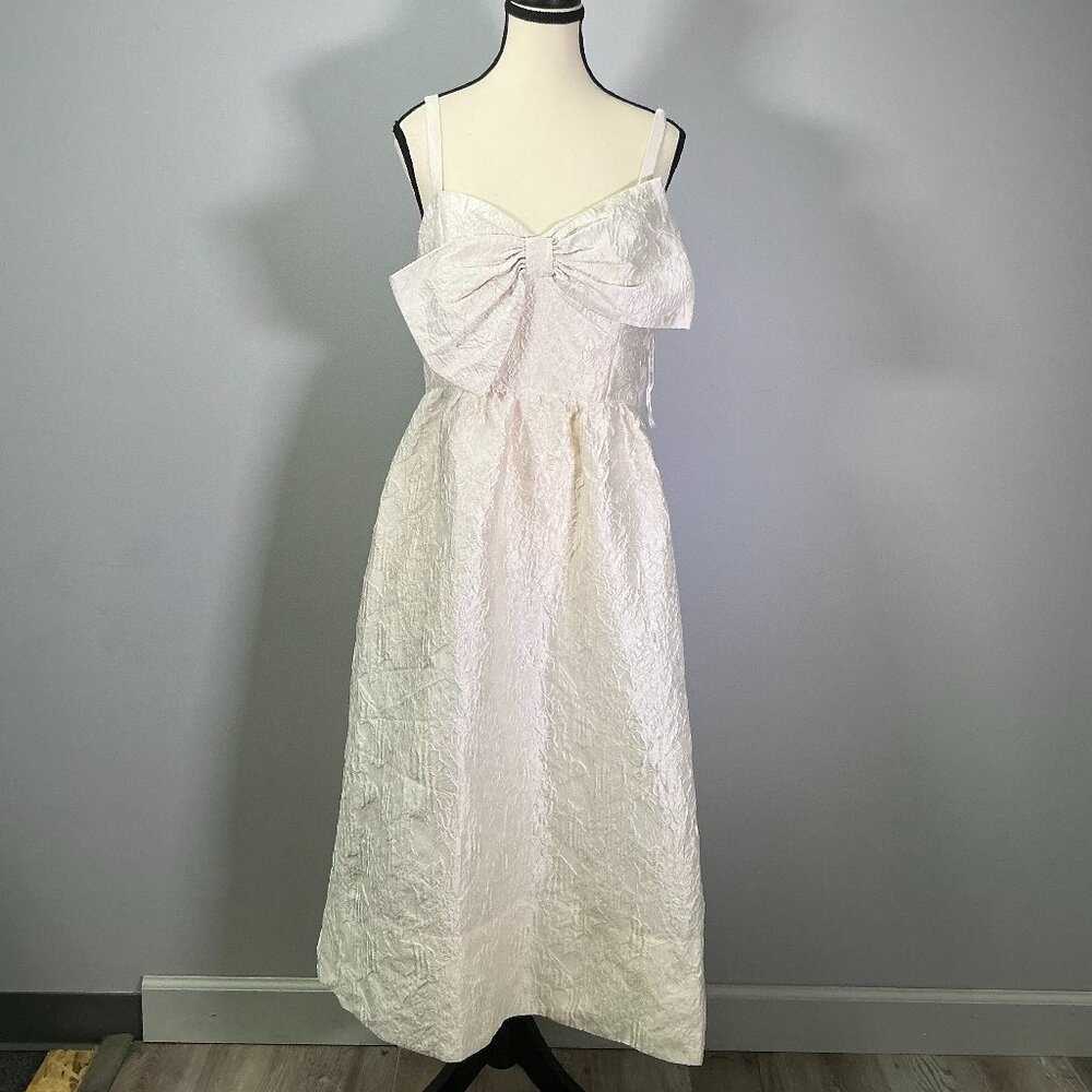 Lilly Pulitzer Ellara Jacquard Bow Women's Size 8 Coconut MIDI Dress NWT